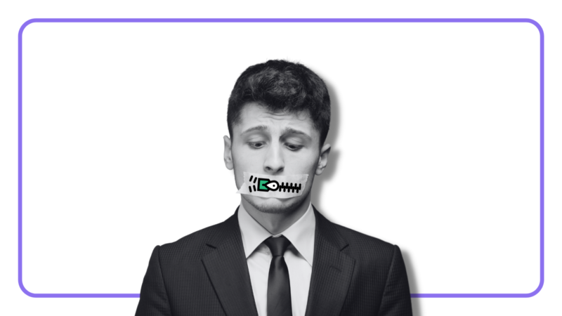 Man with a tape on his mouth - freedom of speech